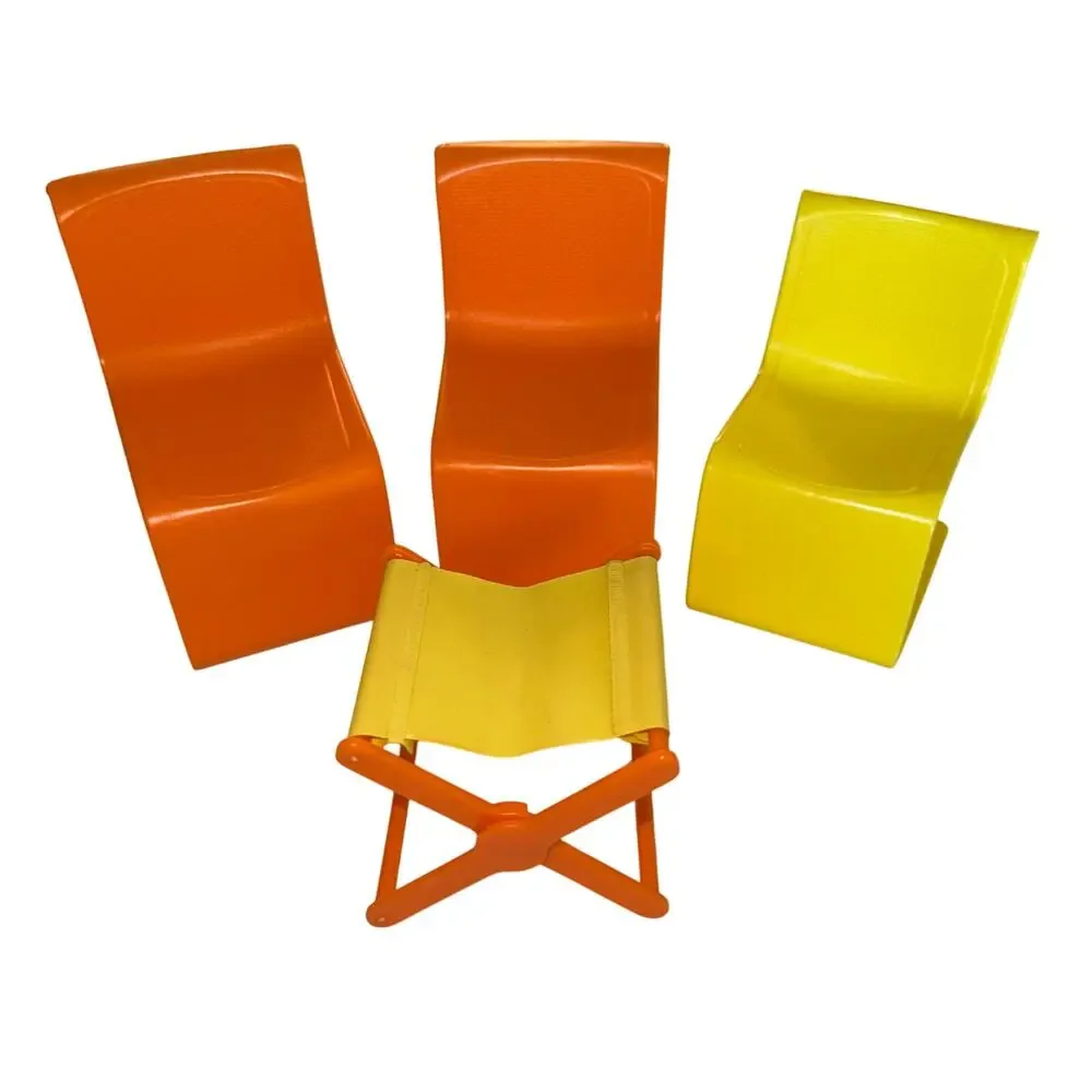 Vintage Barbie Chairs Lot Bundle 70's‎ Camper Chair 4 Pieces